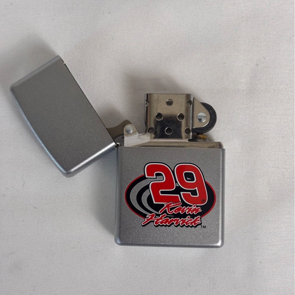 Zippo Vintage Kevin Harvick #29 Swoosh Lighter Chrome Brushed Lighter New - Picture 4 of 8